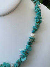 Load image into Gallery viewer, Natural turquoise pearls details choker necklace
