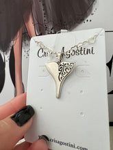 Load image into Gallery viewer, heart chain with mermaid silver pendant necklace
