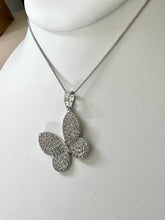 Load image into Gallery viewer, Diagonal pave zirconia butterfly necklace
