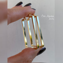 Load image into Gallery viewer, Rectangle hoop earrings
