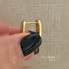Load image into Gallery viewer, Studded Square hoops
