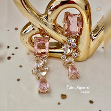 Load image into Gallery viewer, Geometric Crystal drop earrings
