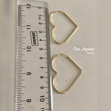 Load image into Gallery viewer, Medium heart shape tube hoop earrings
