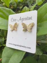 Load image into Gallery viewer, Delicate single butterfly studded earrings
