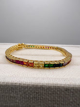Load image into Gallery viewer, Rainbow tennis jewelry clasp bracelet
