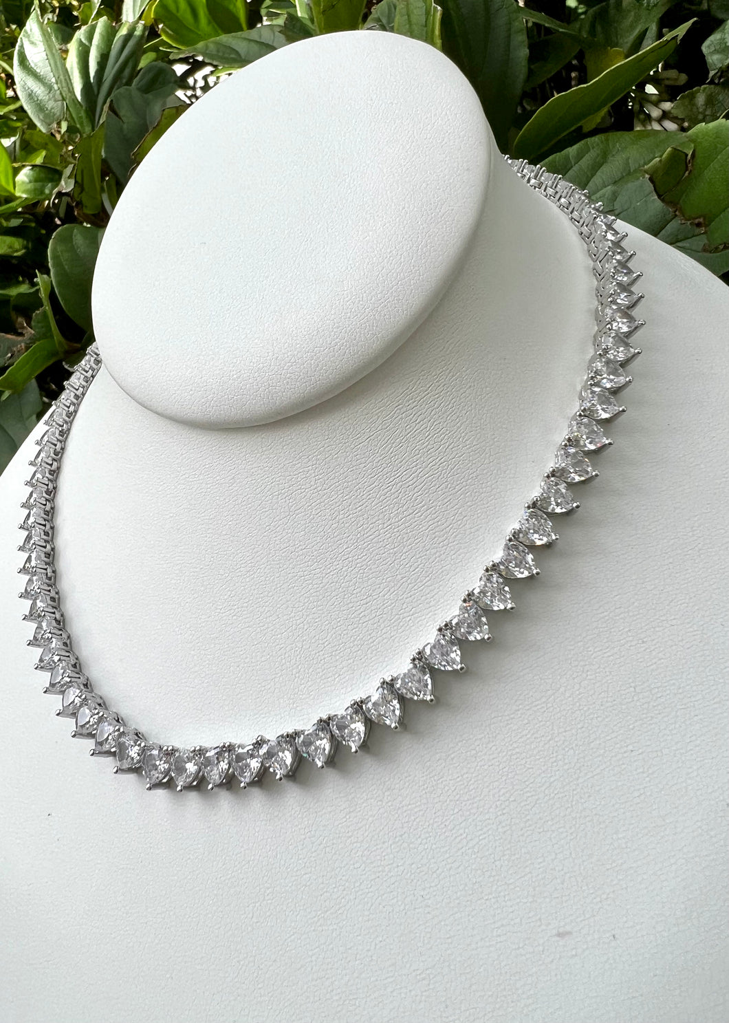 Heart shape diamond zirconia 4mm choker