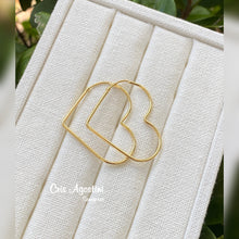 Load image into Gallery viewer, Medium heart shape tube hoop earrings
