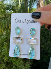 Load image into Gallery viewer, Geometric Crystal drop earrings
