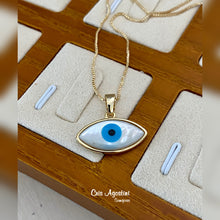 Load image into Gallery viewer, Mother of pearl Greek eye necklace
