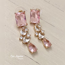 Load image into Gallery viewer, Geometric Crystal drop earrings
