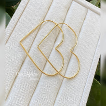Load image into Gallery viewer, Large heart shape tube hoop earrings
