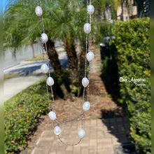 Load image into Gallery viewer, Long pearl silver necklace
