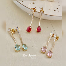 Load image into Gallery viewer, Crystal drop let earring
