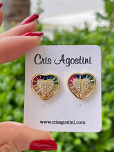 Load image into Gallery viewer, Heart colorful earrings
