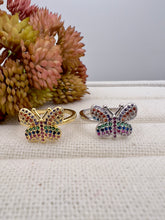 Load image into Gallery viewer, Colorful cz butterfly ring
