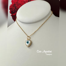 Load image into Gallery viewer, Heart shaped greek  eye necklace
