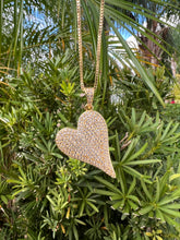 Load image into Gallery viewer, Studded Diagonal heart necklace
