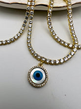 Load image into Gallery viewer, Greek eye tennis choker necklace
