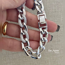 Load image into Gallery viewer, White gold plated chain link bracelet
