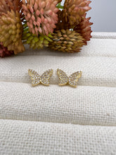 Load image into Gallery viewer, Delicate single butterfly studded earrings
