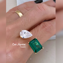 Load image into Gallery viewer, Drop and square crystal adjustable ring
