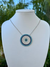 Load image into Gallery viewer, Greek eye micro pave necklace

