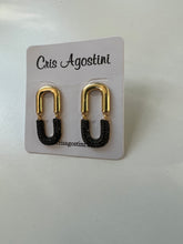 Load image into Gallery viewer, Half micro pave swing earrings
