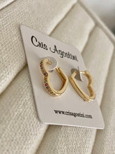 Load image into Gallery viewer, Studded Heart hoop earrings
