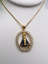 Load image into Gallery viewer, Virgin Mary oval cz detail
