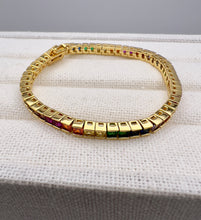 Load image into Gallery viewer, Rainbow tennis jewelry clasp bracelet
