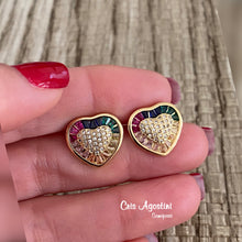 Load image into Gallery viewer, Heart colorful earrings
