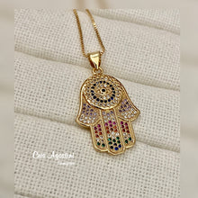 Load image into Gallery viewer, Hamsa cz colorful necklace
