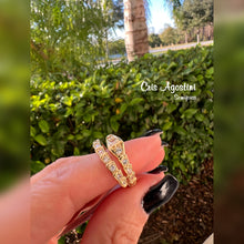 Load image into Gallery viewer, Golden serpent zirconia ring
