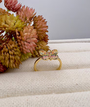 Load image into Gallery viewer, Colorful cz butterfly ring
