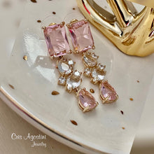 Load image into Gallery viewer, Geometric Crystal drop earrings
