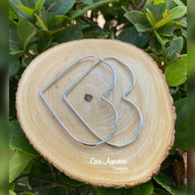 Load image into Gallery viewer, Large heart shape tube hoop earrings
