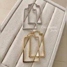 Load image into Gallery viewer, Rectangle hoop earrings
