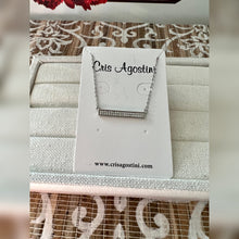 Load image into Gallery viewer, Studded cz bar necklace
