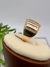 Load image into Gallery viewer, Cut cz ring with outline pave stripes
