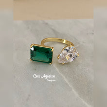 Load image into Gallery viewer, Drop and square crystal adjustable ring
