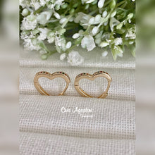 Load image into Gallery viewer, Studded Heart hoop earrings

