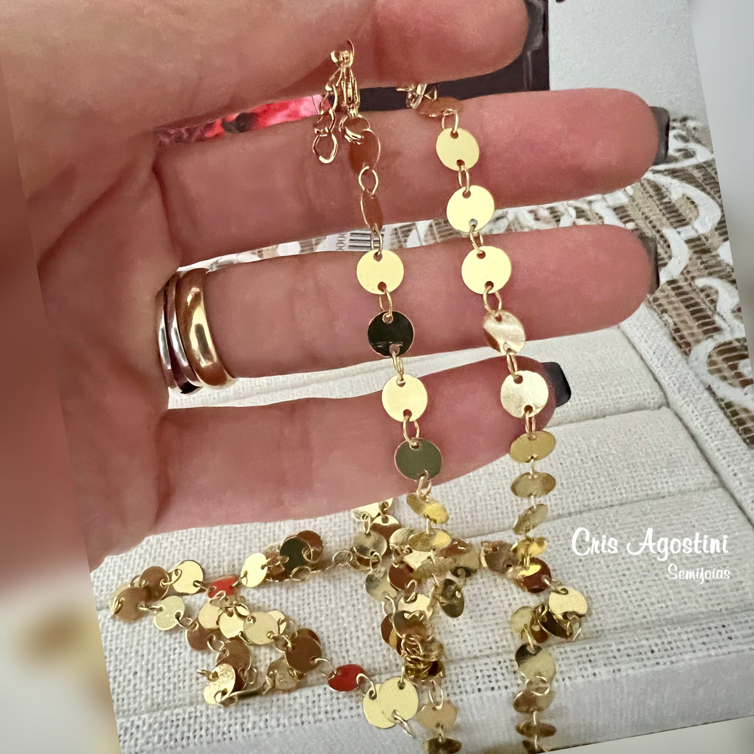 small medal long necklace