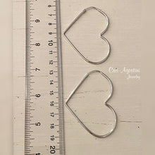 Load image into Gallery viewer, Large heart shape tube hoop earrings
