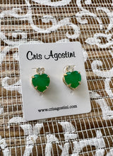 Load image into Gallery viewer, Heart shape diamond top earrings
