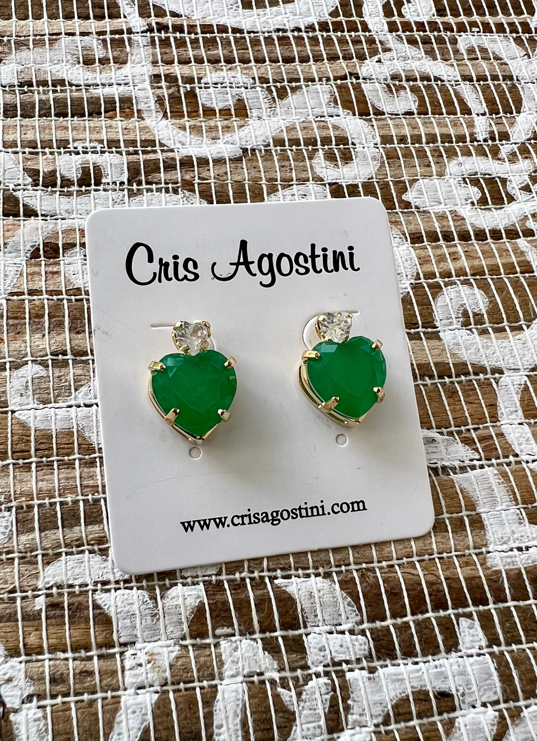 Heart shape diamond top earrings