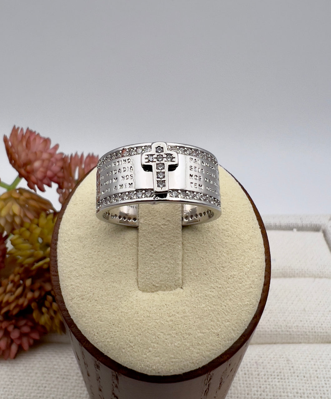 Cz Lord's prayer ring