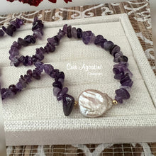 Load image into Gallery viewer, Natural stone baroque pearl pendant necklace
