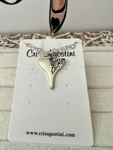 Load image into Gallery viewer, heart chain with mermaid silver pendant necklace
