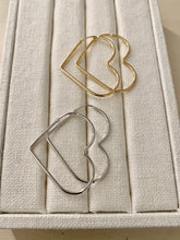 Load image into Gallery viewer, Medium heart shape tube hoop earrings

