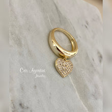 Load image into Gallery viewer, Studded heart pendant ring
